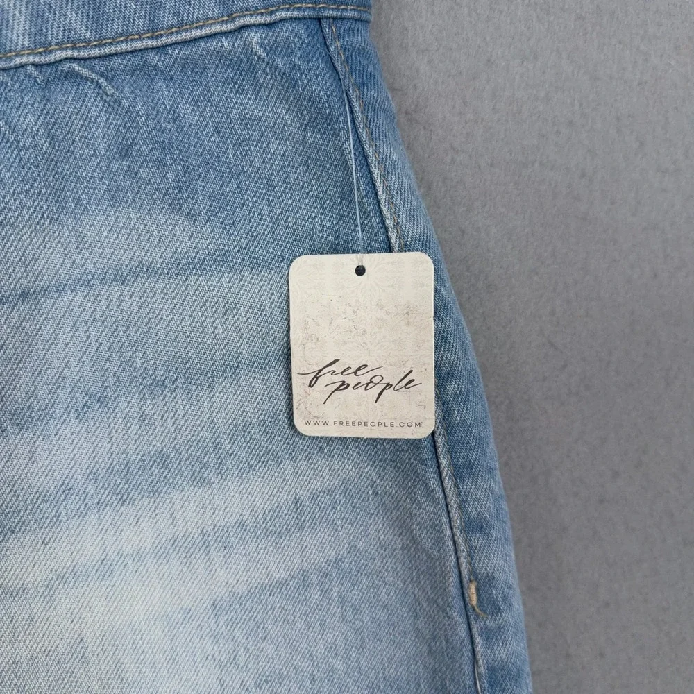 Free People We The Free Skort Women 32 Light Wash Denim Galivanting Skort